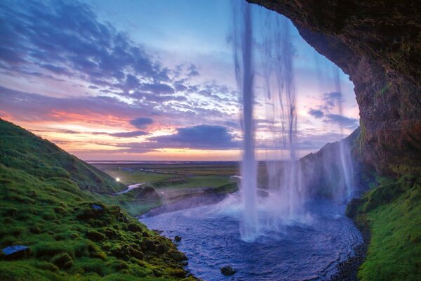 Nem szőtt fotótapéta seljalandsfoss, izland 375 x 250 cm