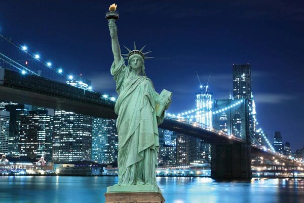 Nem szőtt fotótapéta new york éjjel 375 x 250 cm