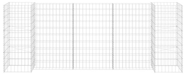 VidaXL H alakú acéldrót virágtartó gabion 260 x 40 x 100 cm