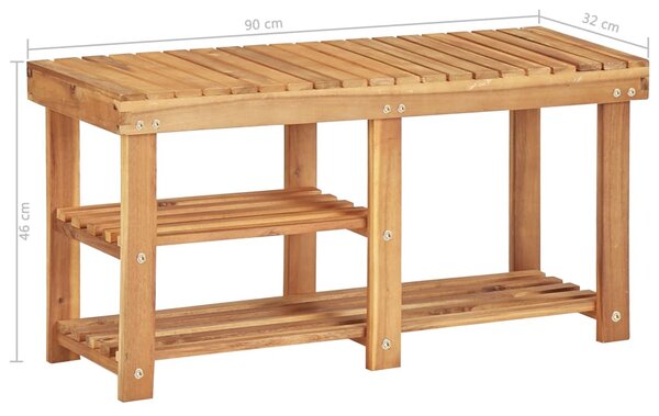 Tömör akácfa cipőtartó 90 x 32 x 46 cm