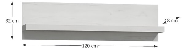 Polc 11, kőris fehér, INFINITY 11