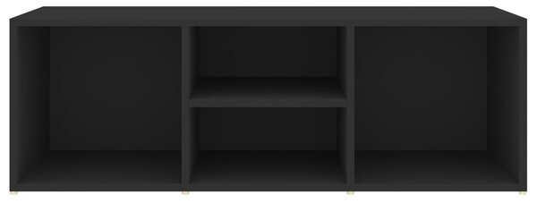 Fekete szerelt fa cipőtároló pad 105 x 35 x 35 cm