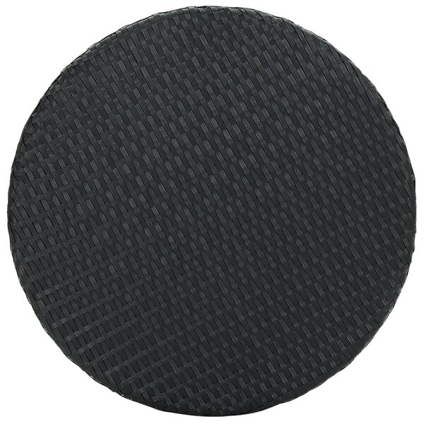 Fekete polyrattan kerti asztal 60,5 x 106 cm