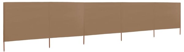 Tópszínű 5 paneles szövet szélfogó 600 x 120 cm