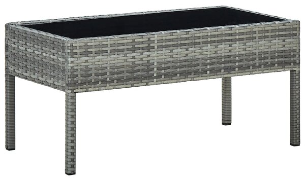 Szürke polyrattan kerti asztal 75 x 40 x 37 cm