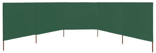 Zöld 5-paneles szövet szélfogó 600 x 160 cm