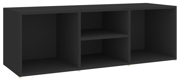 Fekete szerelt fa cipőtároló pad 105 x 35 x 35 cm