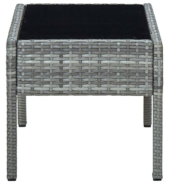 Szürke polyrattan kerti asztal 75 x 40 x 37 cm