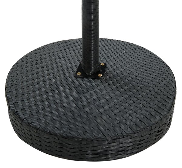 Fekete polyrattan kerti asztal 60,5 x 106 cm
