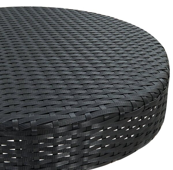 3 részes fekete polyrattan kültéri bárszett párnákkal