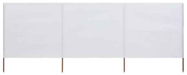 3 paneles homokfehér szövet szélfogó 400 x 80 cm