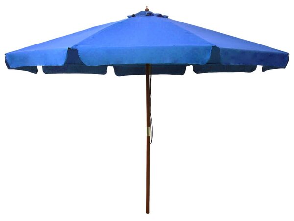 Azúrkék kültéri napernyő farúddal 330 cm