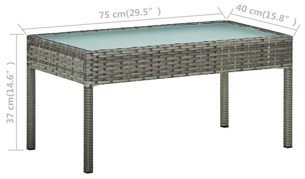 5 részes szürke polyrattan kerti bútorgarnitúra párnákkal