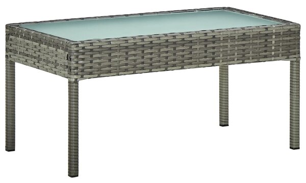 5 részes szürke polyrattan kerti bútorgarnitúra párnákkal