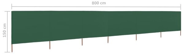 Zöld szövet 6-paneles szélfogó 800 x 120 cm