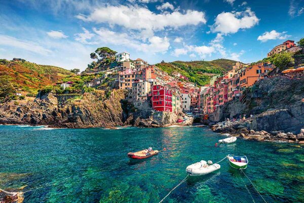 Nem szőtt fotótapéta liguria gyönyörű városa 375 x 250 cm