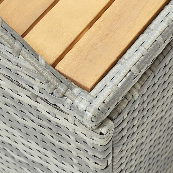 Szürke polyrattan kerti tárolópad 120 cm