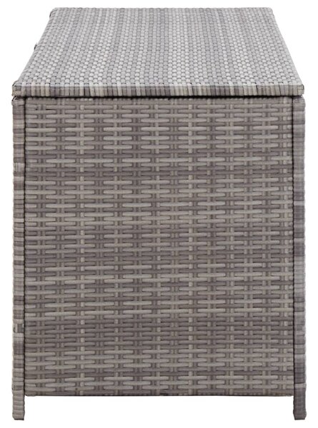Szürke polyrattan kerti tárolóláda 120 x 50 x 60 cm