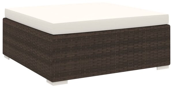 1 db barna polyrattan moduláris lábtartó párnával