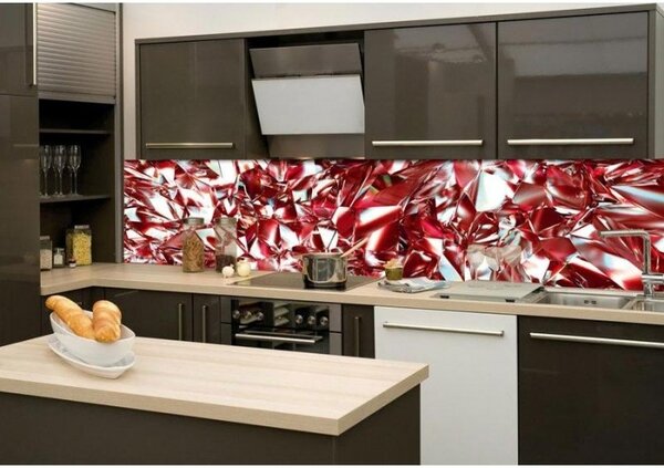 Konyhai fotótapéta - vörös kristály 260 x 60 cm