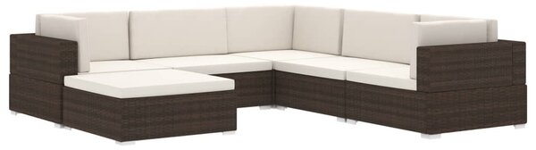 1 db fekete polyrattan moduláris sarokfotel párnákkal