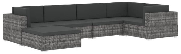 1 db barna polyrattan moduláris lábtartó párnával