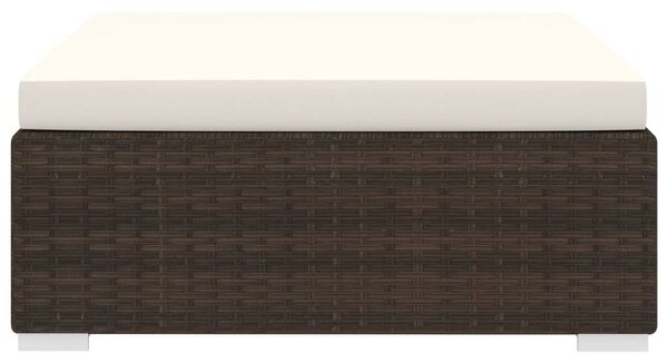 1 db barna polyrattan moduláris lábtartó párnával