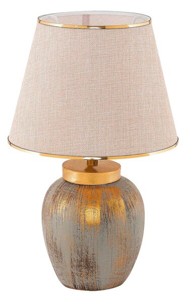 Krémszínű-aranyszínű asztali lámpa textil búrával (magasság 47 cm) Yakamoz – Opviq lights