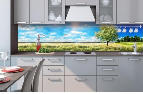 Konyhai fotótapéta - egy fa a réten 260 x 60 cm