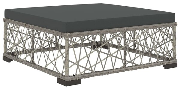 5-részes szürke polyrattan kerti bútorszett párnákkal