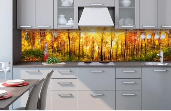 Konyhai fotótapéta - napos erdő 260 x 60 cm