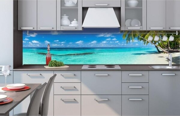 Konyhai fotótapéta - strand a paradicsomban 260 x 60 cm