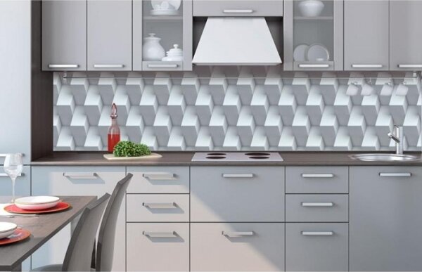 Konyhai fotótapéta - 3d kockafal 260 x 60 cm