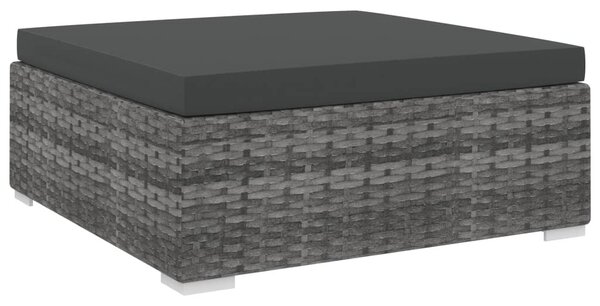 1 db szürke polyrattan moduláris lábtartó párnával