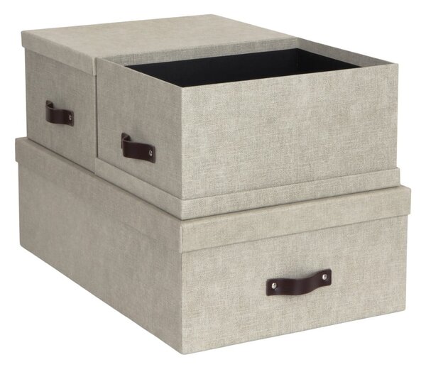 Inge 3 db-os bézs tárolódoboz szett - Bigso Box of Sweden