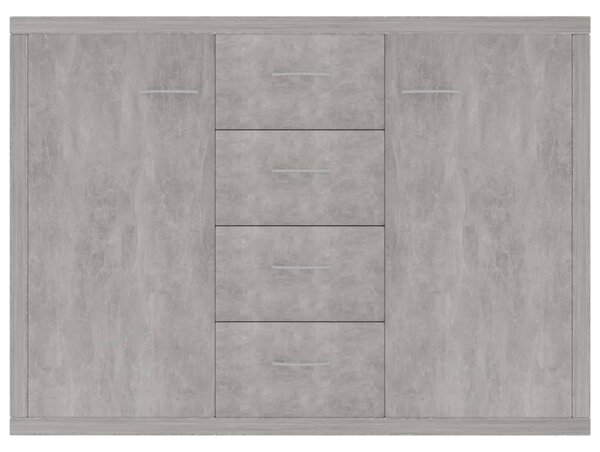 Betonszürke szerelt fa tálalószekrény 88 x 30 x 65 cm