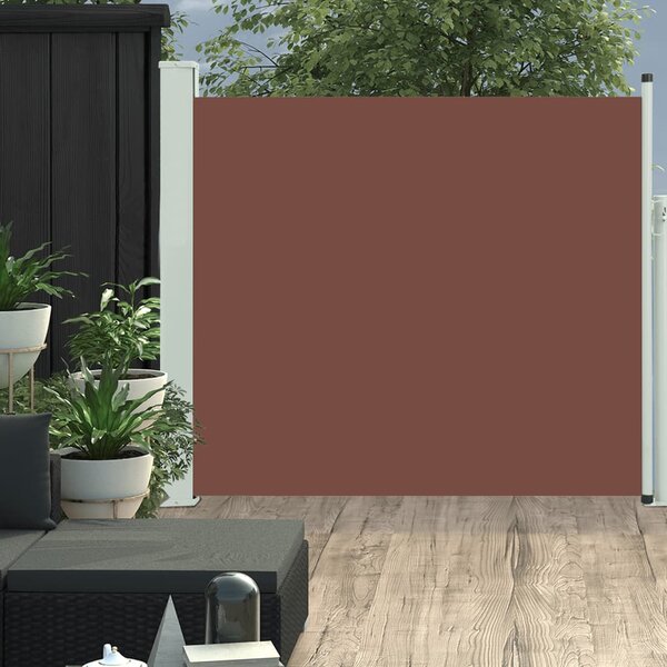 VidaXL barna behúzható oldalsó teraszi napellenző 100 x 300 cm