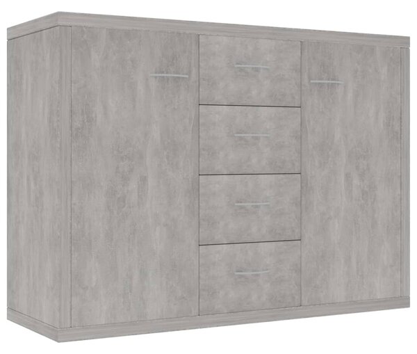 Betonszürke szerelt fa tálalószekrény 88 x 30 x 65 cm