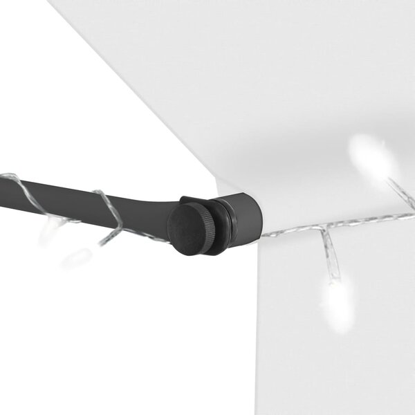 Krémszínű kézzel kihúzható LED-es napellenző 350 cm