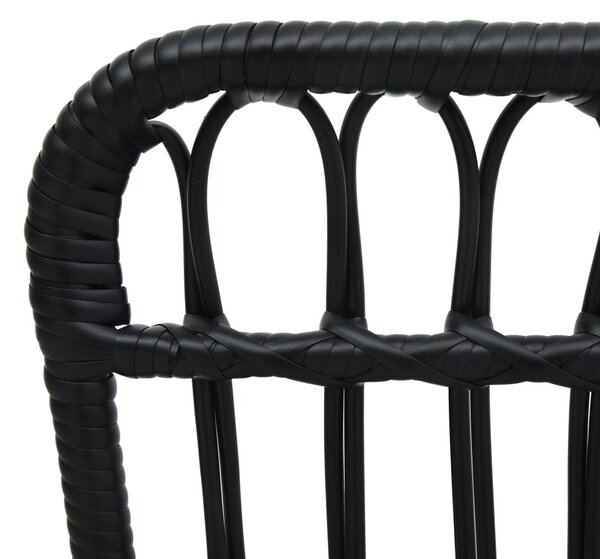 Fekete polyrattan kerti szék