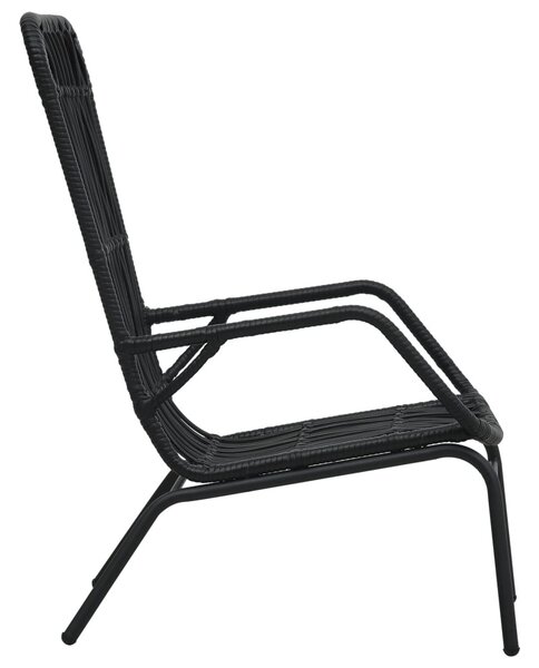 Fekete polyrattan kerti szék