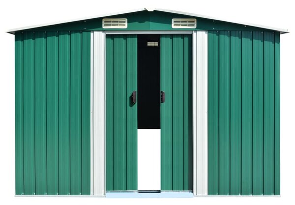 Zöld horganyzott acél kerti fészer 257 x 779 x 181 cm
