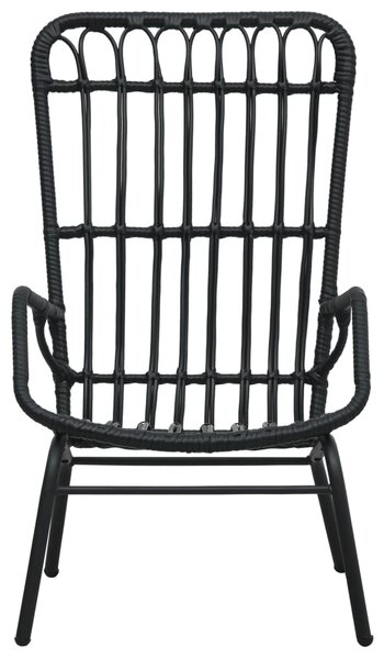 Fekete polyrattan kerti szék