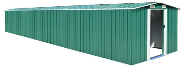 Zöld horganyzott acél kerti fészer 257 x 779 x 181 cm