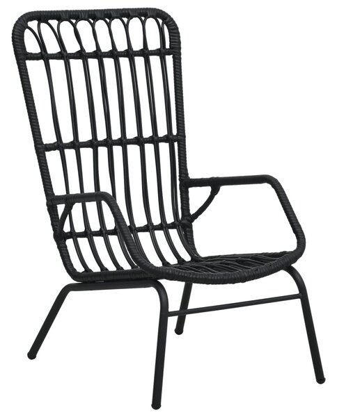 Fekete polyrattan kerti szék