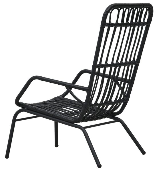 Fekete polyrattan kerti szék