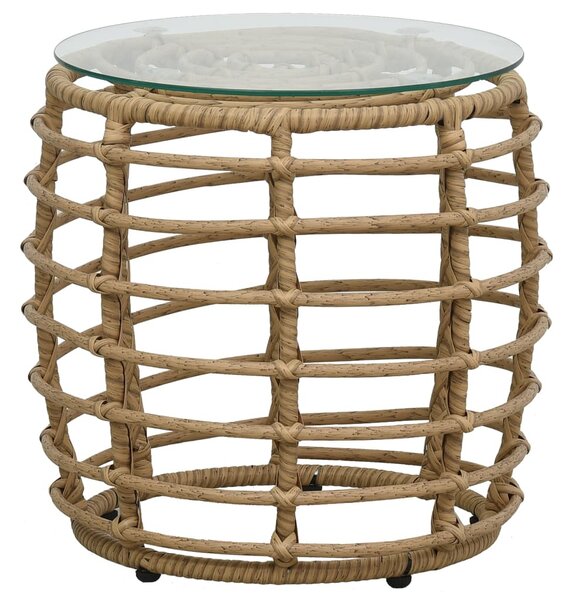 VidaXL 3-darabos tölgyszínű polyrattan bisztrószett