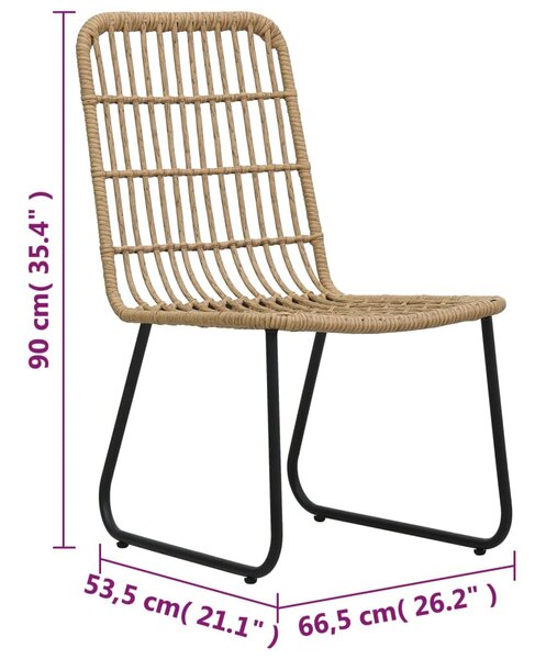 VidaXL 3-darabos tölgyszínű polyrattan bisztrószett
