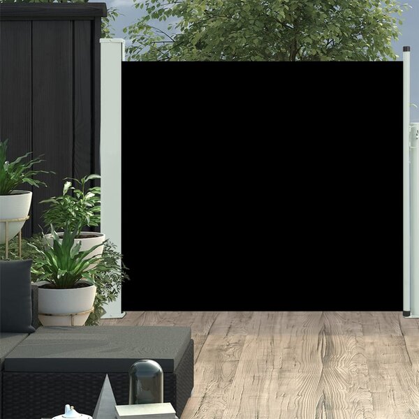 VidaXL fekete behúzható oldalsó teraszi napellenző 100 x 300 cm