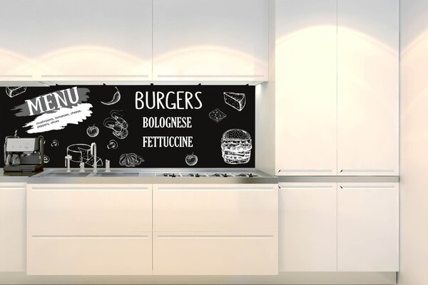 Konyhai fotótapéta - fekete étterem jele 180 x 60 cm